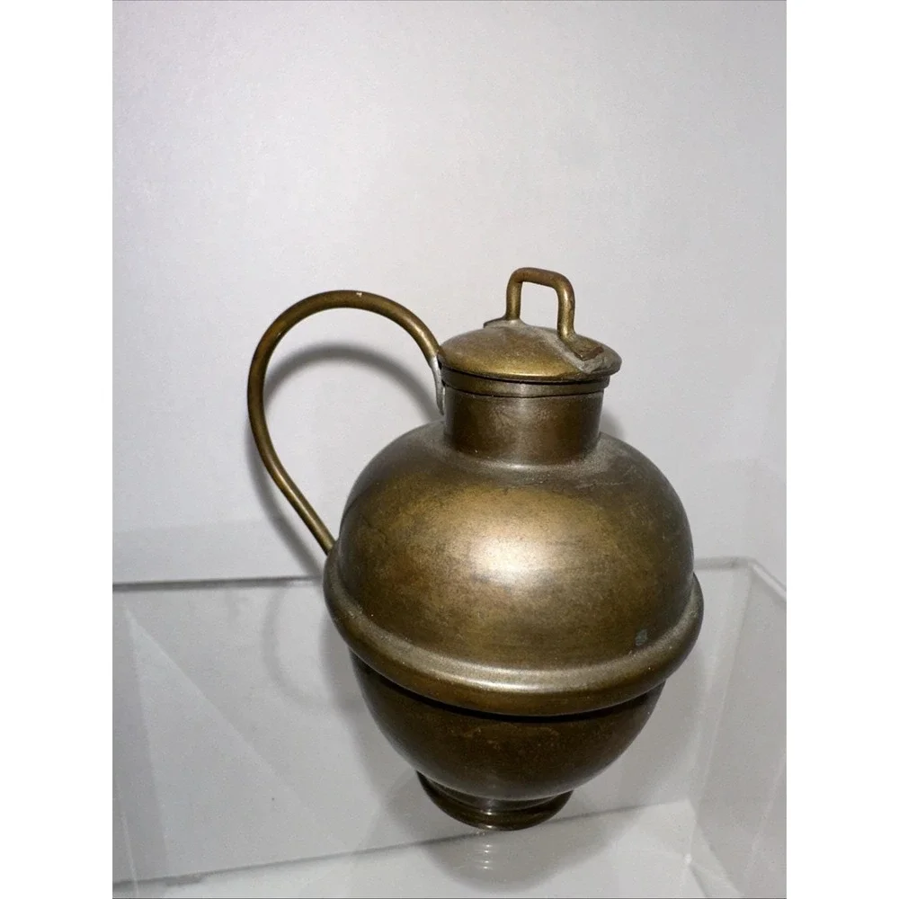 Miniature Brass Urn With Lid And Handle 2.75